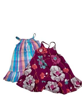 Bundle of Two 2T Toddler Dresses- Floral, Vibrant, Colorful, Rainbow, Sundresses